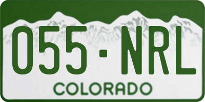 CO license plate 055NRL
