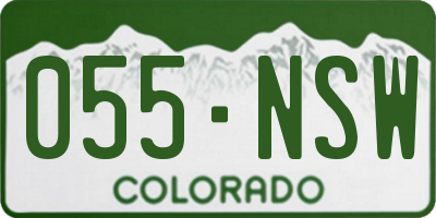 CO license plate 055NSW