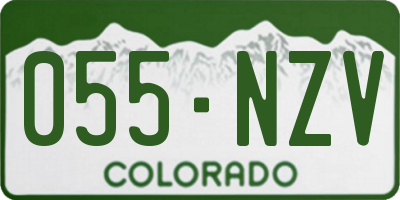 CO license plate 055NZV