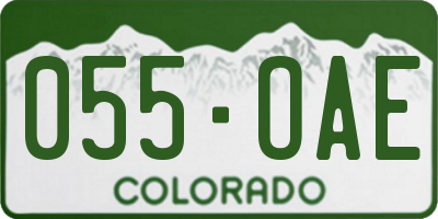 CO license plate 055OAE