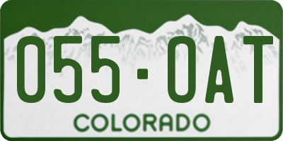 CO license plate 055OAT