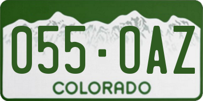CO license plate 055OAZ