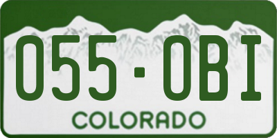 CO license plate 055OBI