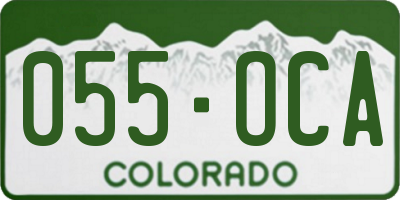 CO license plate 055OCA