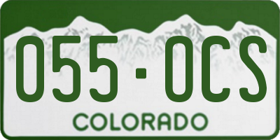 CO license plate 055OCS