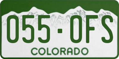 CO license plate 055OFS