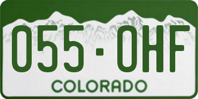 CO license plate 055OHF