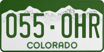 CO license plate 055OHR