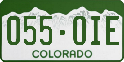 CO license plate 055OIE