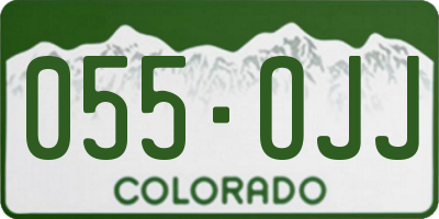 CO license plate 055OJJ