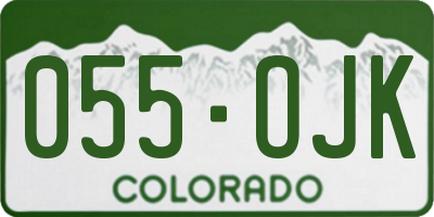 CO license plate 055OJK