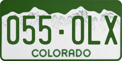 CO license plate 055OLX