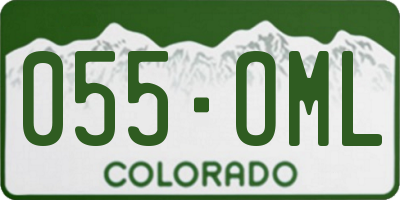 CO license plate 055OML