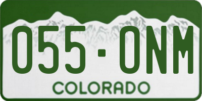 CO license plate 055ONM