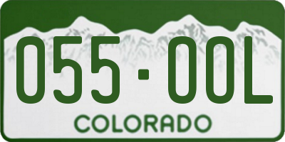 CO license plate 055OOL