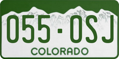 CO license plate 055OSJ