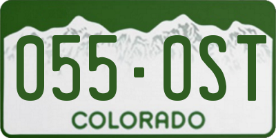 CO license plate 055OST