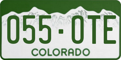 CO license plate 055OTE
