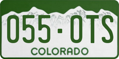 CO license plate 055OTS