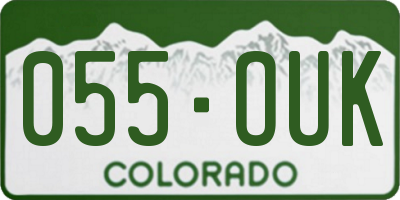 CO license plate 055OUK
