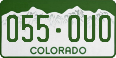 CO license plate 055OUO