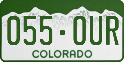 CO license plate 055OUR