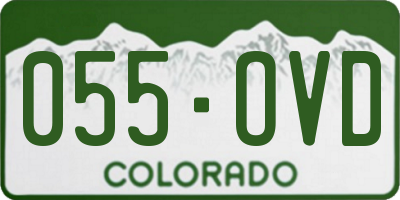 CO license plate 055OVD