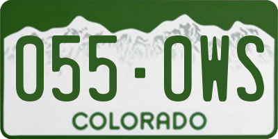 CO license plate 055OWS