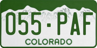 CO license plate 055PAF