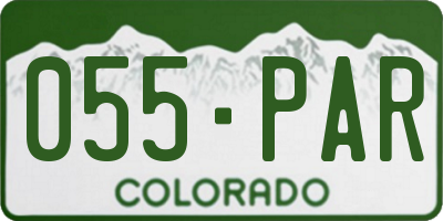 CO license plate 055PAR