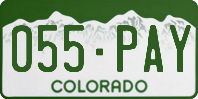 CO license plate 055PAY