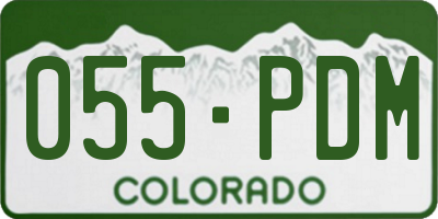 CO license plate 055PDM
