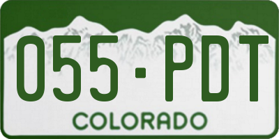 CO license plate 055PDT