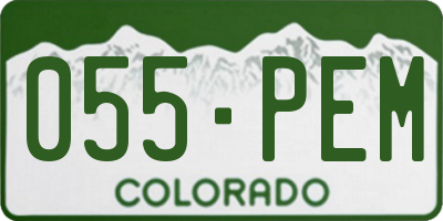 CO license plate 055PEM