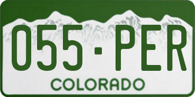 CO license plate 055PER