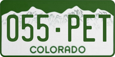 CO license plate 055PET