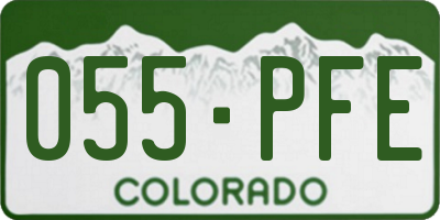 CO license plate 055PFE
