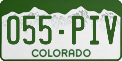 CO license plate 055PIV