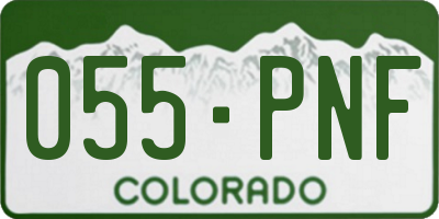 CO license plate 055PNF