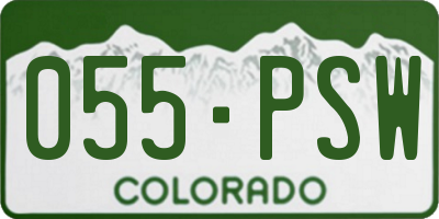 CO license plate 055PSW