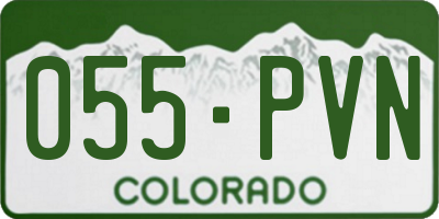 CO license plate 055PVN