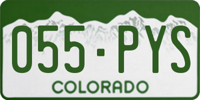 CO license plate 055PYS
