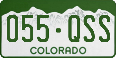 CO license plate 055QSS