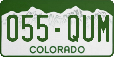 CO license plate 055QUM