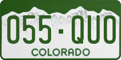CO license plate 055QUO