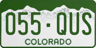 CO license plate 055QUS