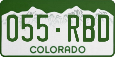 CO license plate 055RBD