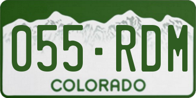 CO license plate 055RDM