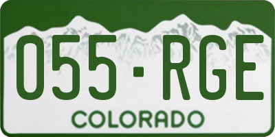 CO license plate 055RGE