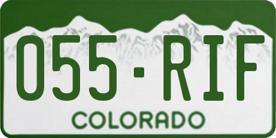 CO license plate 055RIF